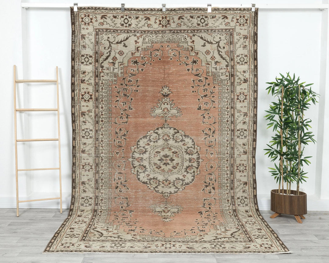 Multicolor Turkish Oushak Rug 6' 3" x 9' 8" Hand-Knotted