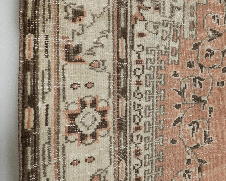 Multicolor Turkish Oushak Rug 6' 3" x 9' 8" Hand-Knotted close-up
