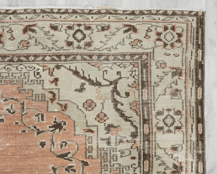 Multicolor Turkish Oushak Rug 6' 3" x 9' 8" Hand-Knotted pattern