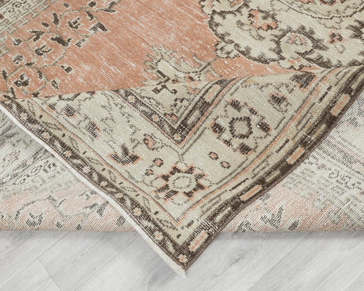 Multicolor Turkish Oushak Rug 6' 3" x 9' 8" Hand-Knotted field