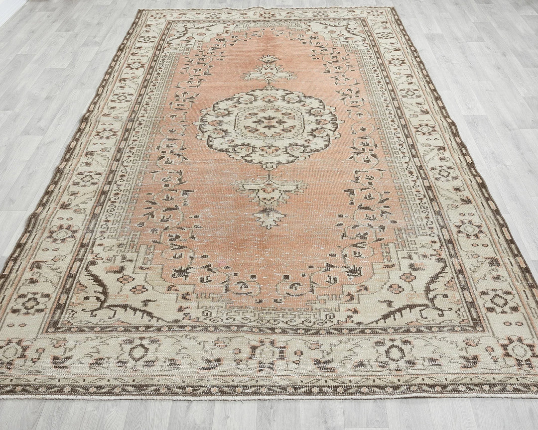 Multicolor Turkish Oushak Rug 6' 3" x 9' 8" Hand-Knotted reverse