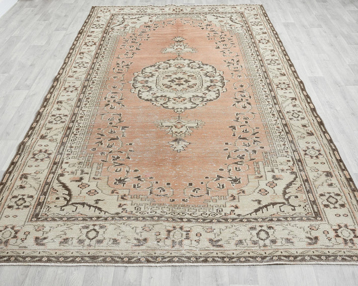 Multicolor Turkish Oushak Rug 6' 3" x 9' 8" Hand-Knotted reverse