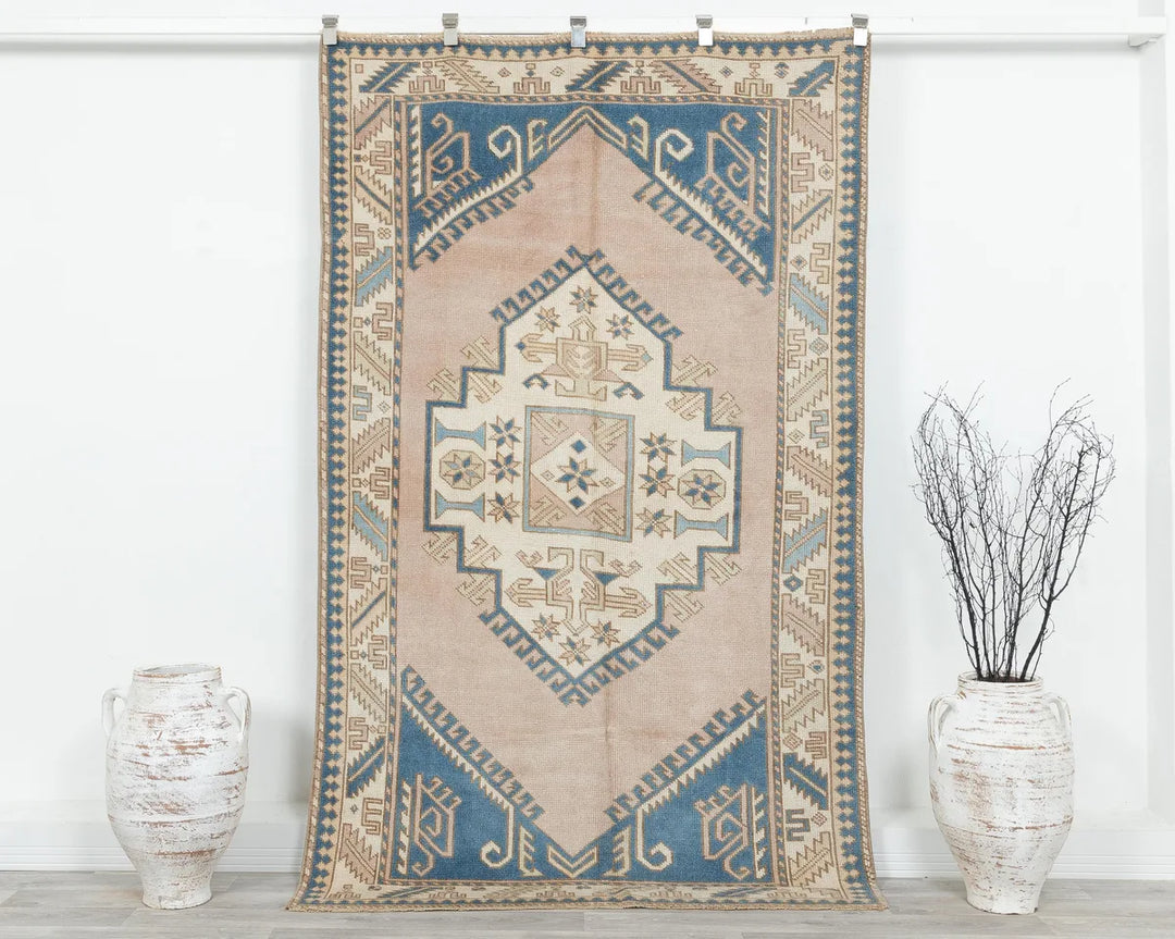Multicolor Turkish Oushak Rug 4' 6" x 7' 2" Hand-Knotted | No. VR17511