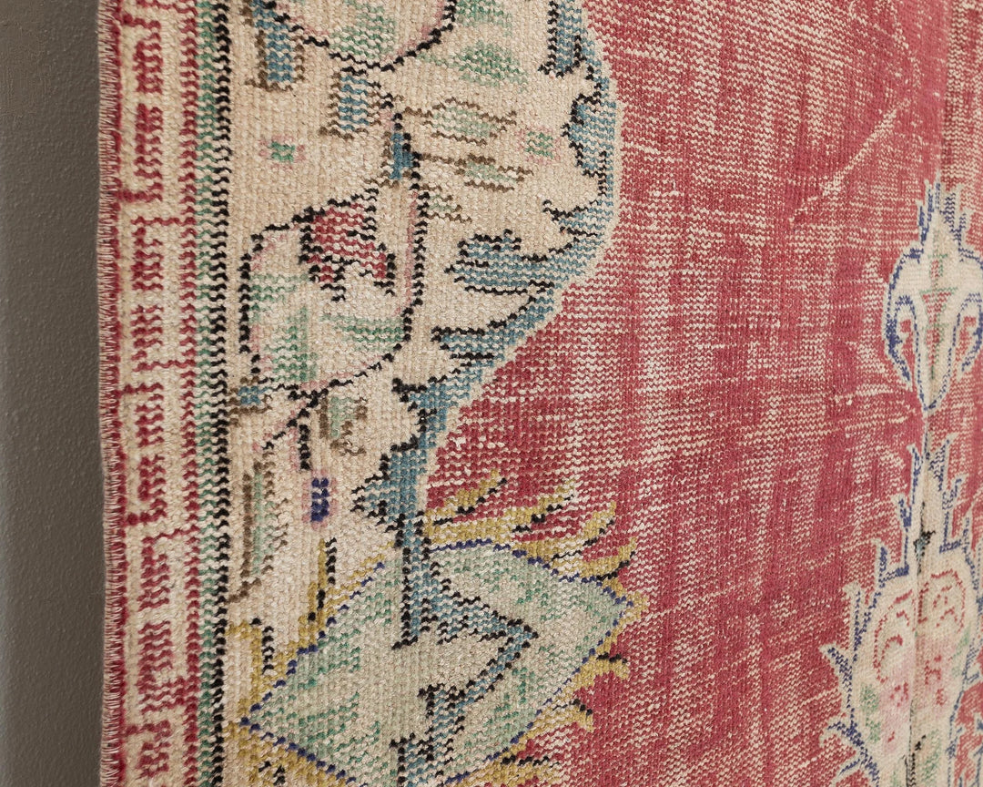 Red Turkish Oushak Rug 5' 6" x 8' 6" Hand-Knotted | No. VR17519