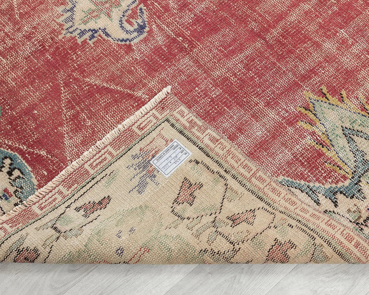 Red Turkish Oushak Rug 5'6" x 8'6" Hand-Knotted | No. VR17519