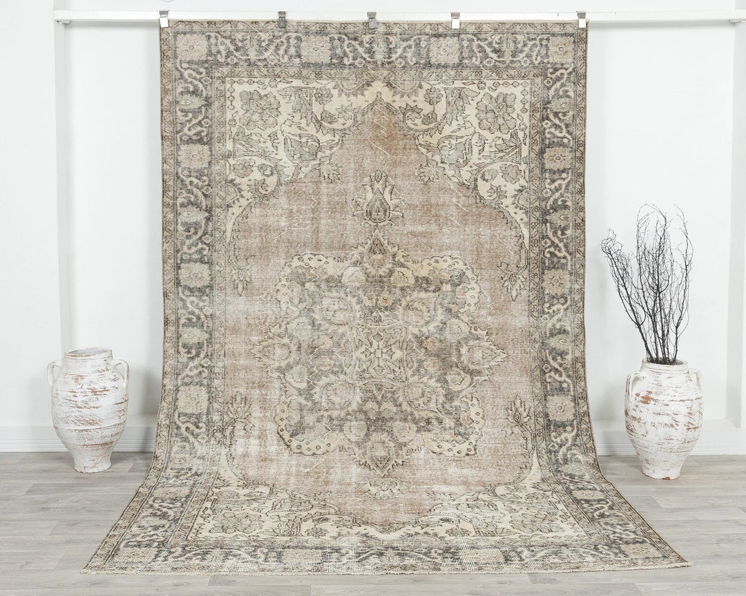 Multicolor Turkish Oushak Rug 6' 3" x 9' 10" Hand-Knotted | No. VR17527