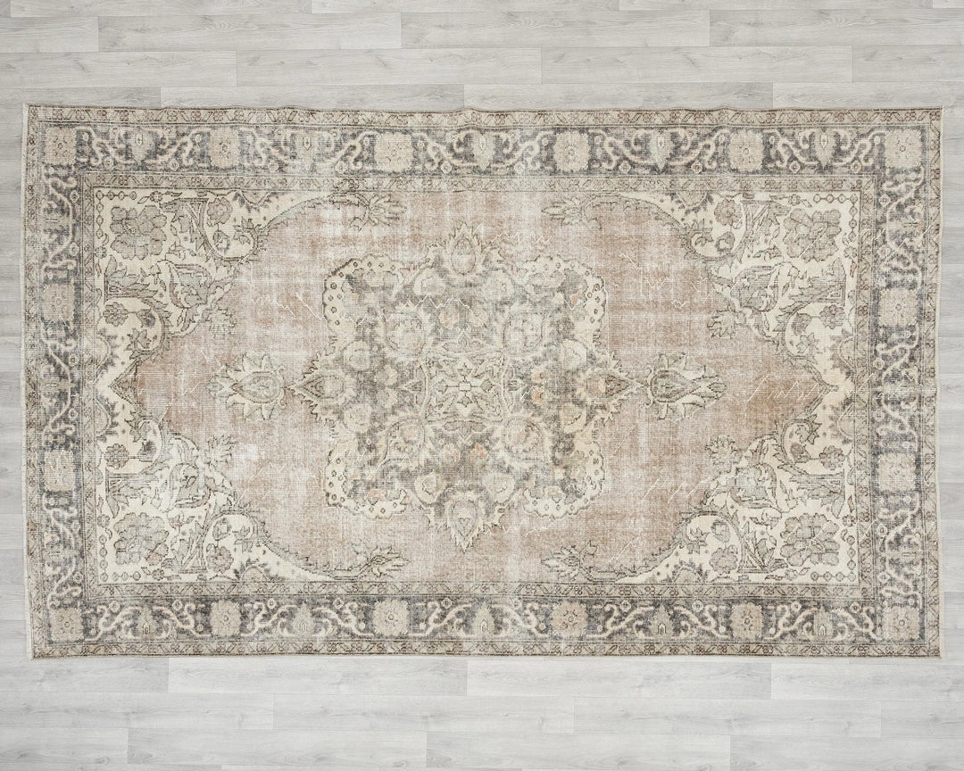 Multicolor Turkish Oushak Rug 6' 3" x 9' 10" Hand-Knotted | No. VR17527