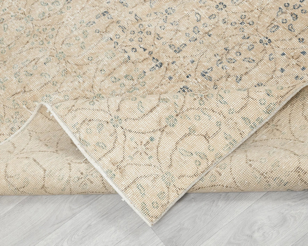 Multicolor Turkish Oushak Rug 6' 6" x 9' 7" Hand-Knotted | No. VR17640