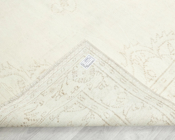 Beige Turkish Oushak Rug 6'1" x 9'2" Hand-Knotted | No. VR17701