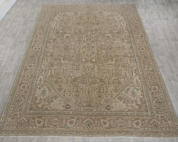 Beige Turkish Oushak Rug 9' 3" x 12' 8" Hand-Knotted view 9