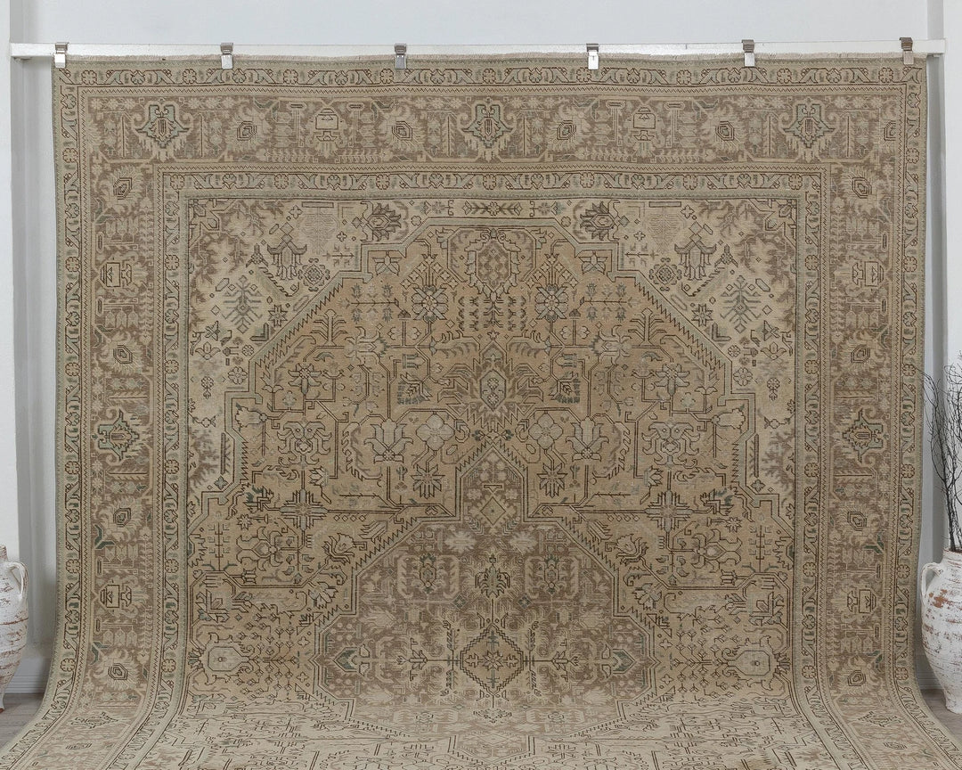 Beige Turkish Oushak Rug 9' 3" x 12' 8" Hand-Knotted view