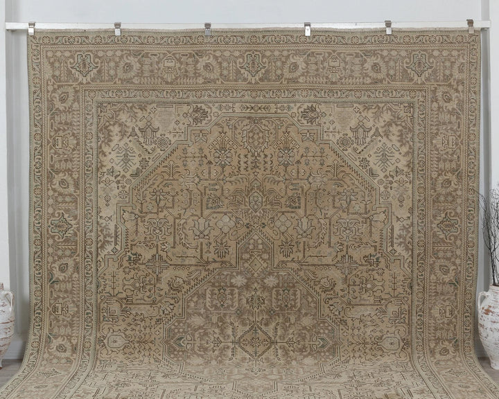 Beige Turkish Oushak Rug 9' 3" x 12' 8" Hand-Knotted view