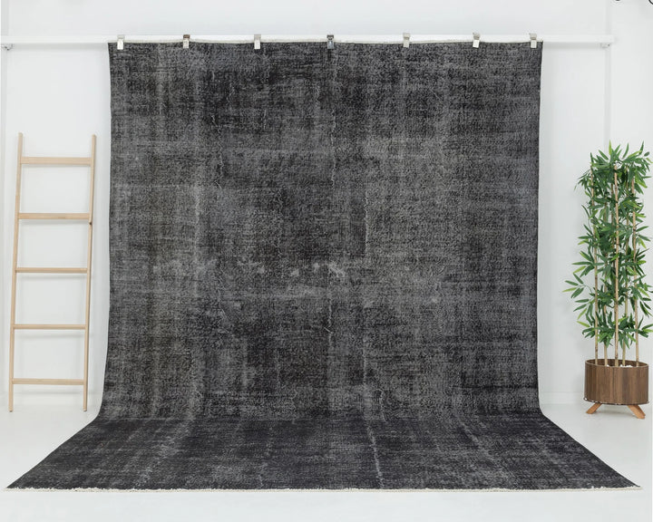 Black Turkish Oushak Rug 0' x 11' 2" Hand-Knotted | No. VR18034