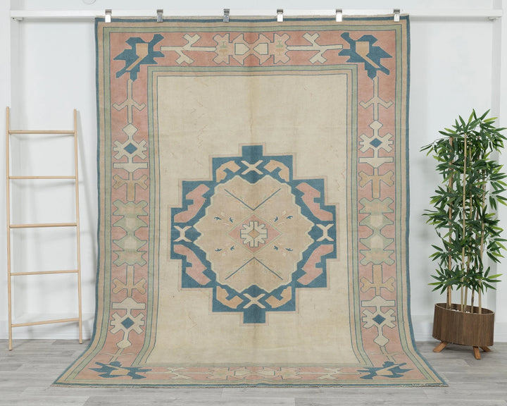 Multicolor Turkish Oushak Rug 6'7" x 8'11" Hand-Knotted | No. VR18075