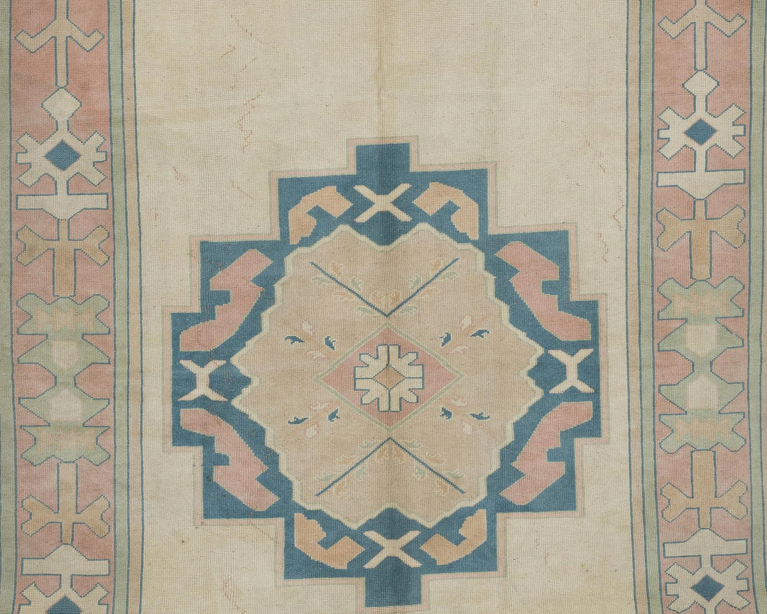Multicolor Turkish Oushak Rug 6'7" x 8'11" Hand-Knotted | No. VR18075