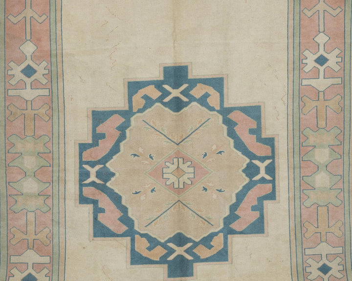 Multicolor Turkish Oushak Rug 6'7" x 8'11" Hand-Knotted | No. VR18075