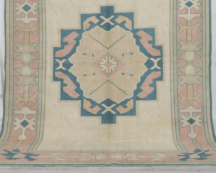 Multicolor Turkish Oushak Rug 6'7" x 8'11" Hand-Knotted | No. VR18075