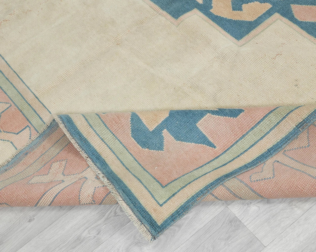 Multicolor Turkish Oushak Rug 6'7" x 8'11" Hand-Knotted | No. VR18075