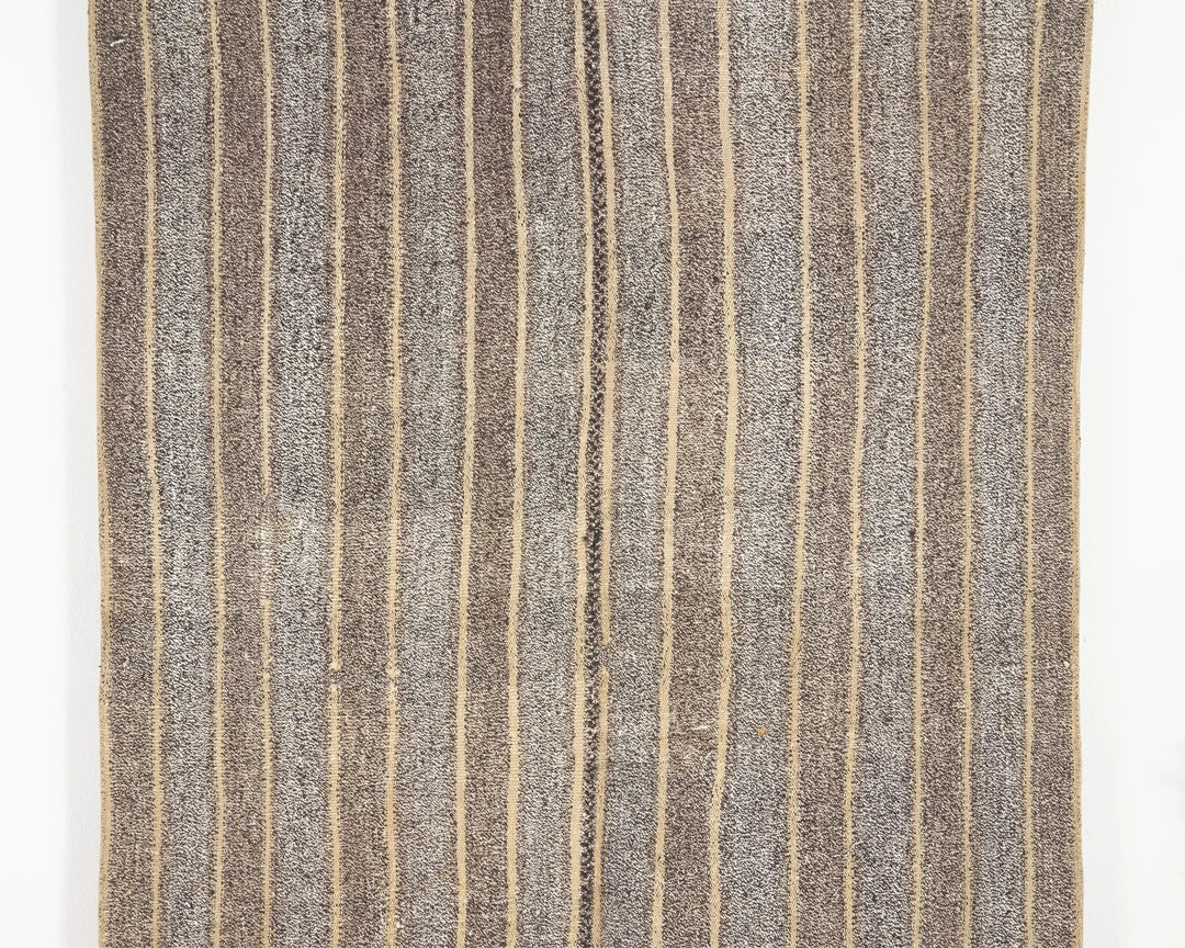 Gray Turkish Kilim Rug 4' 11" x 7' 1" Flat-Weave | No. VR18205