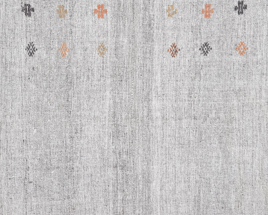 Gray Turkish Kilim Rug 5'1" x 7'6" Flat-Weave | No. VR18235