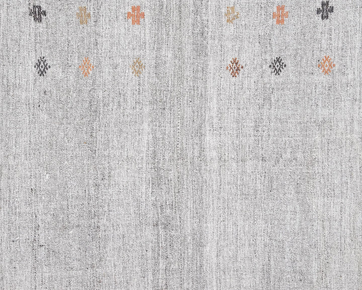 Gray Turkish Kilim Rug 5'1" x 7'6" Flat-Weave | No. VR18235