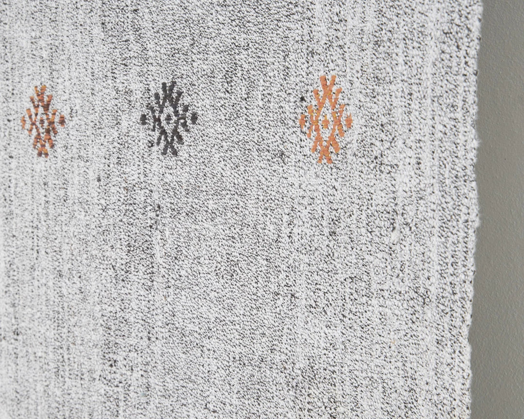 Gray Turkish Kilim Rug 5'1" x 7'6" Flat-Weave | No. VR18235