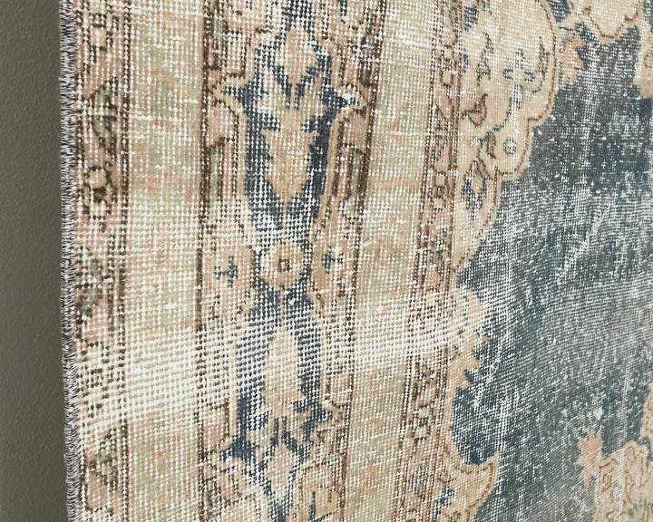 Blue Turkish Vintage Rug 6' 2" x 9' 5" Hand-Knotted | No. VR18255