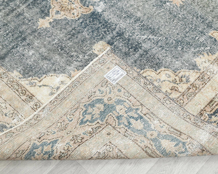 Blue Turkish Vintage Rug 6' 2" x 9' 5" Hand-Knotted | No. VR18255