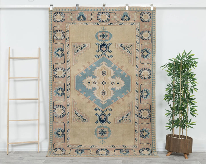 Multicolor Turkish Oushak Rug 7' 4" x 4' 11" Hand-Knotted | No. VR18329