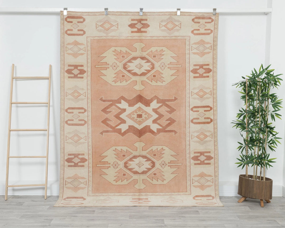 Multicolor Turkish Oushak Rug 5' 9" x 7' 7" Hand-Knotted