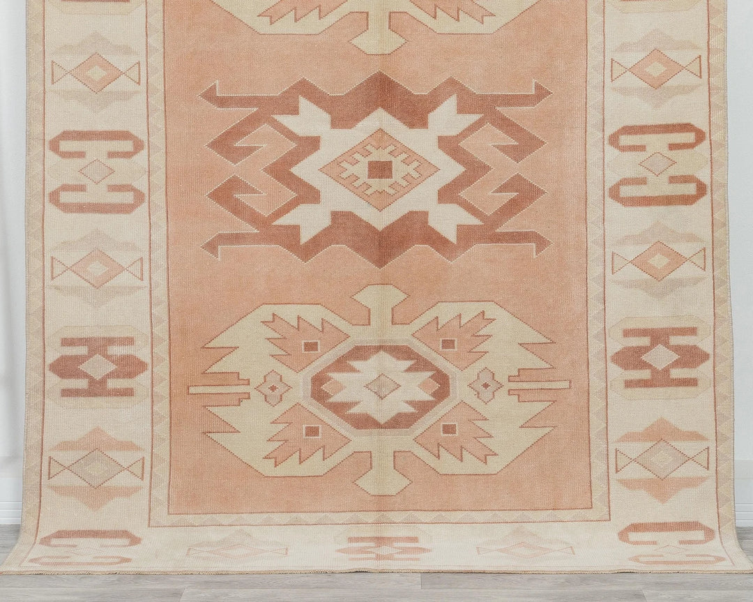 Multicolor Turkish Oushak Rug 5' 9" x 7' 7" Hand-Knotted detail