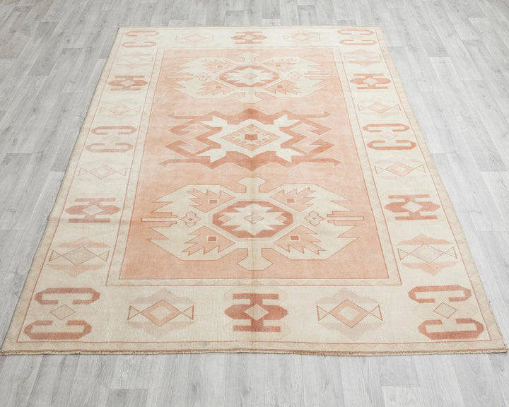 Multicolor Turkish Oushak Rug 5' 9" x 7' 7" Hand-Knotted reverse