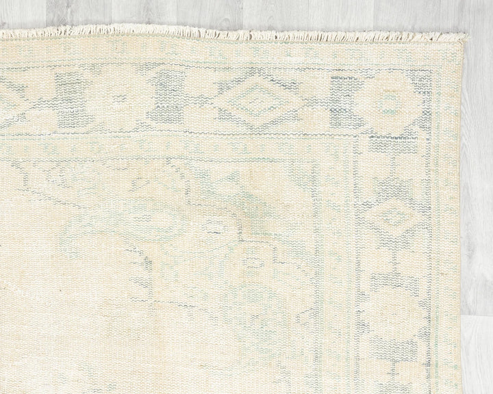 Beige Turkish Oushak Rug 5' 11" x 9' 4" Hand-Knotted | No. VR18386