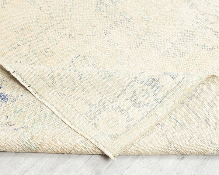 Beige Turkish Oushak Rug 5' 11" x 9' 4" Hand-Knotted | No. VR18386