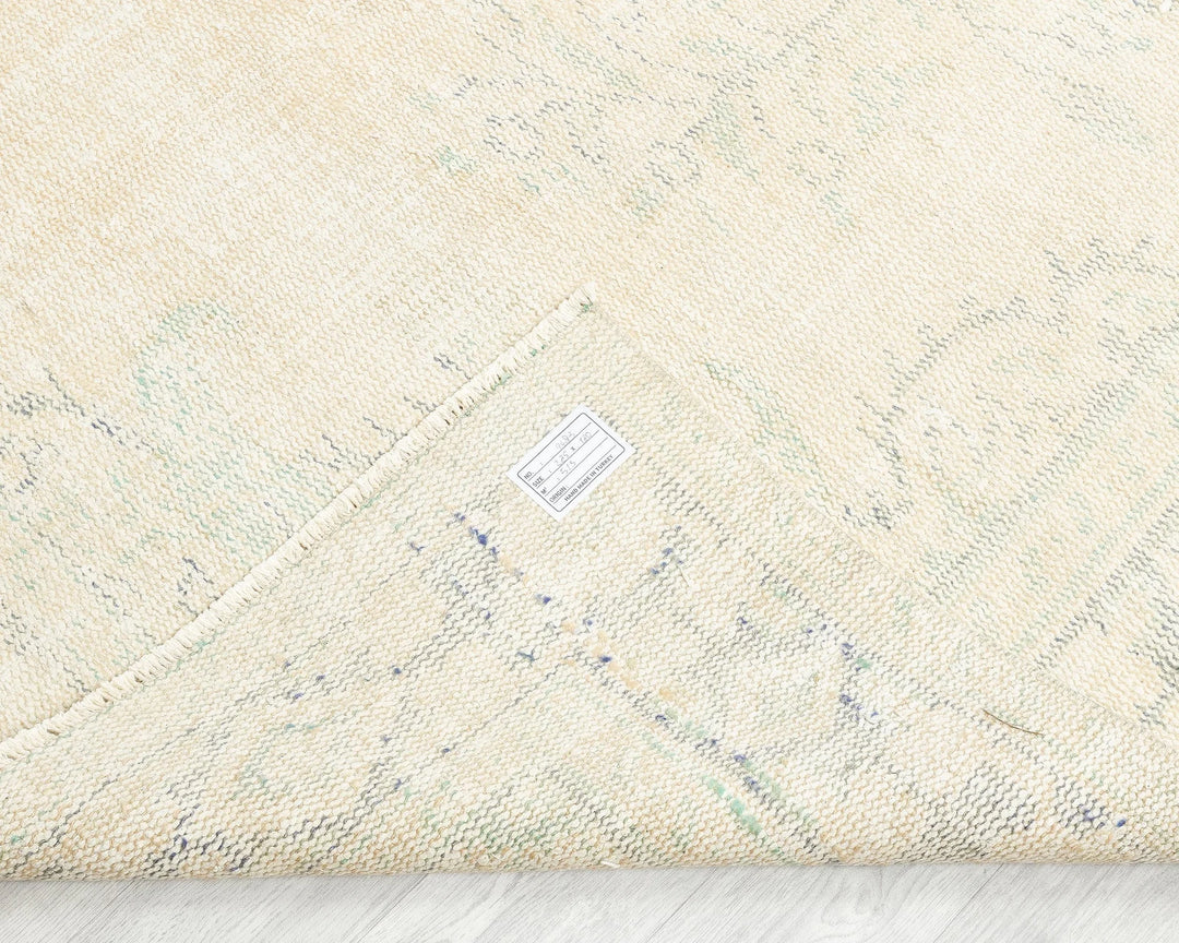 Beige Turkish Oushak Rug 5' 11" x 9' 4" Hand-Knotted | No. VR18386