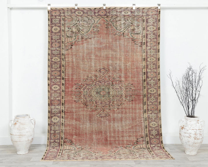 Multicolor Turkish Oushak Rug 5'6" x 8'4" Hand-Knotted | No. VR18486