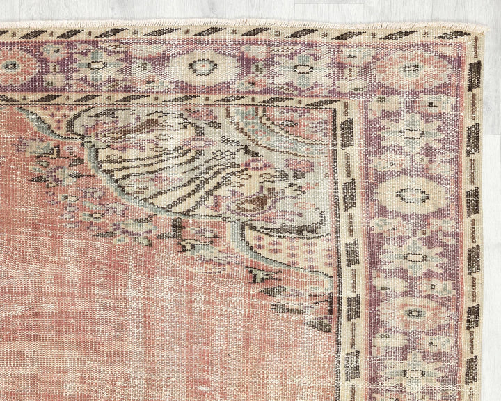 Multicolor Turkish Oushak Rug 5'6" x 8'4" Hand-Knotted | No. VR18486