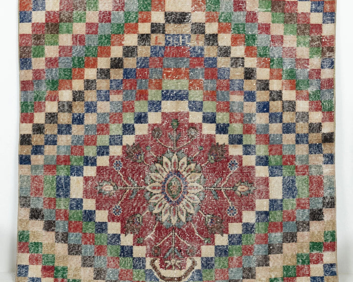 Red Turkish Oushak Rug 4'7" x 6'8" Hand-Knotted | No. VR18520