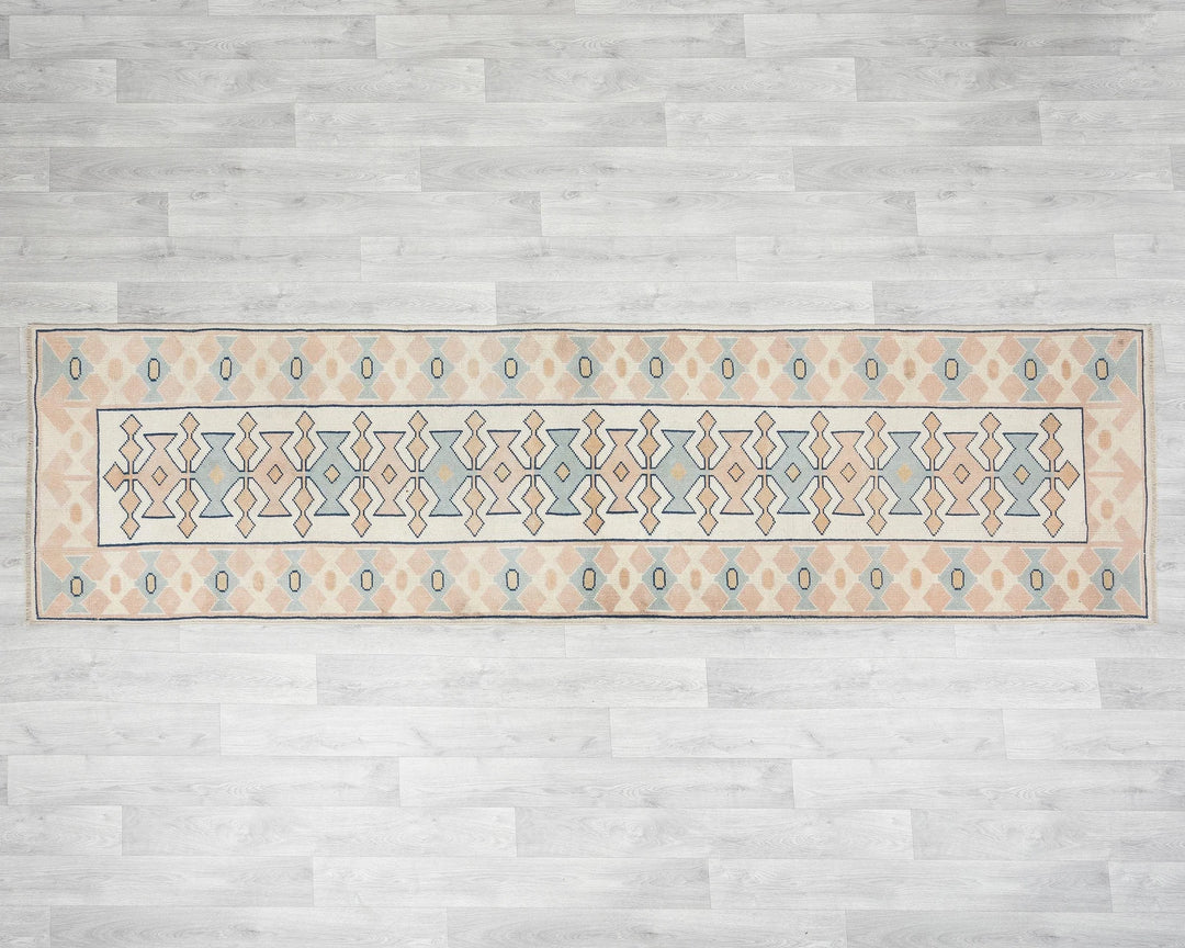 Multicolor Turkish Oushak Rug 2'7" x 9'7" Hand-Knotted | No. VR18540