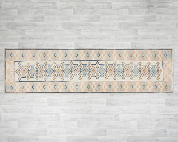 Multicolor Turkish Oushak Rug 2'7" x 9'7" Hand-Knotted | No. VR18540