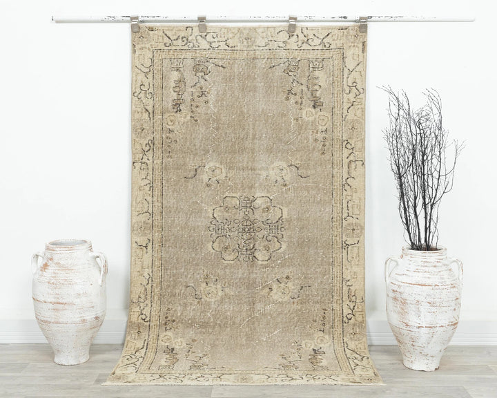 Multicolor Turkish Oushak Rug 3' 8" x 6' 5" Hand-Knotted | No. VR18556