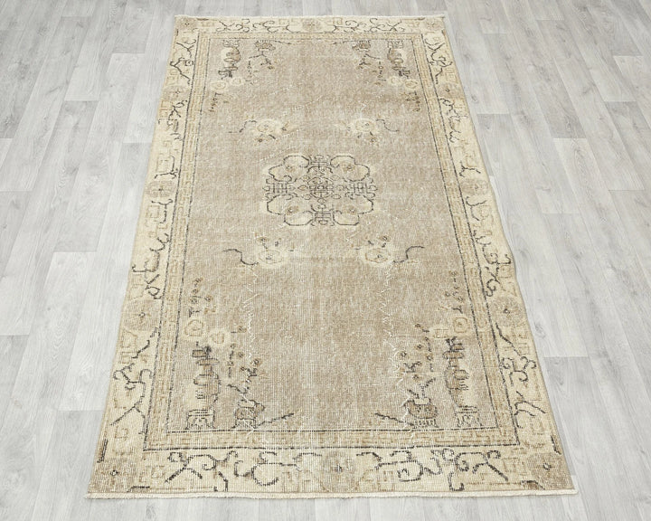 Multicolor Turkish Oushak Rug 3' 8" x 6' 5" Hand-Knotted | No. VR18556