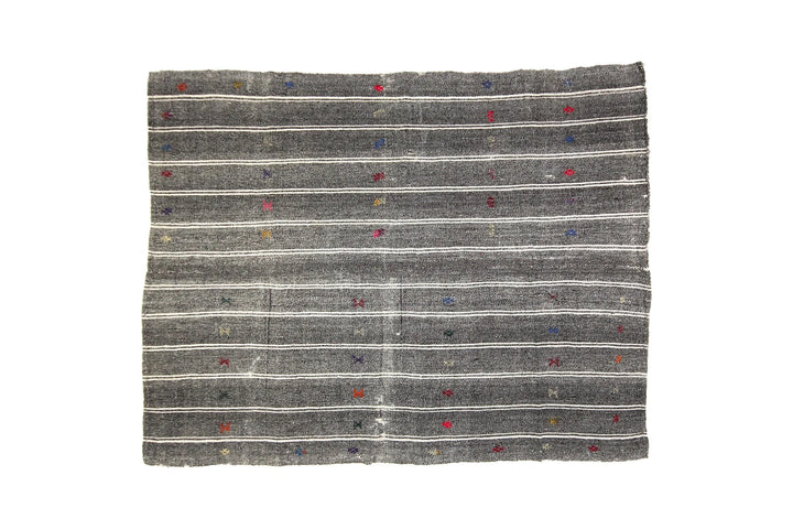 Gray Kilim Rug 5' 7" x 7' 1" | No. VR18558