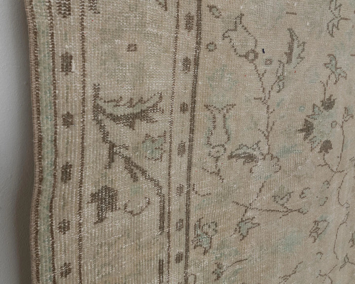 Beige Turkish Oushak Rug 7' 1" x 9' 7" Hand-Knotted | No. VR18695