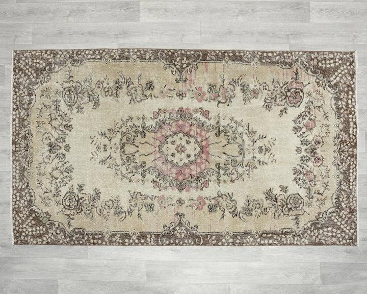 Multicolor Turkish Oushak Rug 3' 8" x 6' 7" Hand-Knotted | No. VR18759