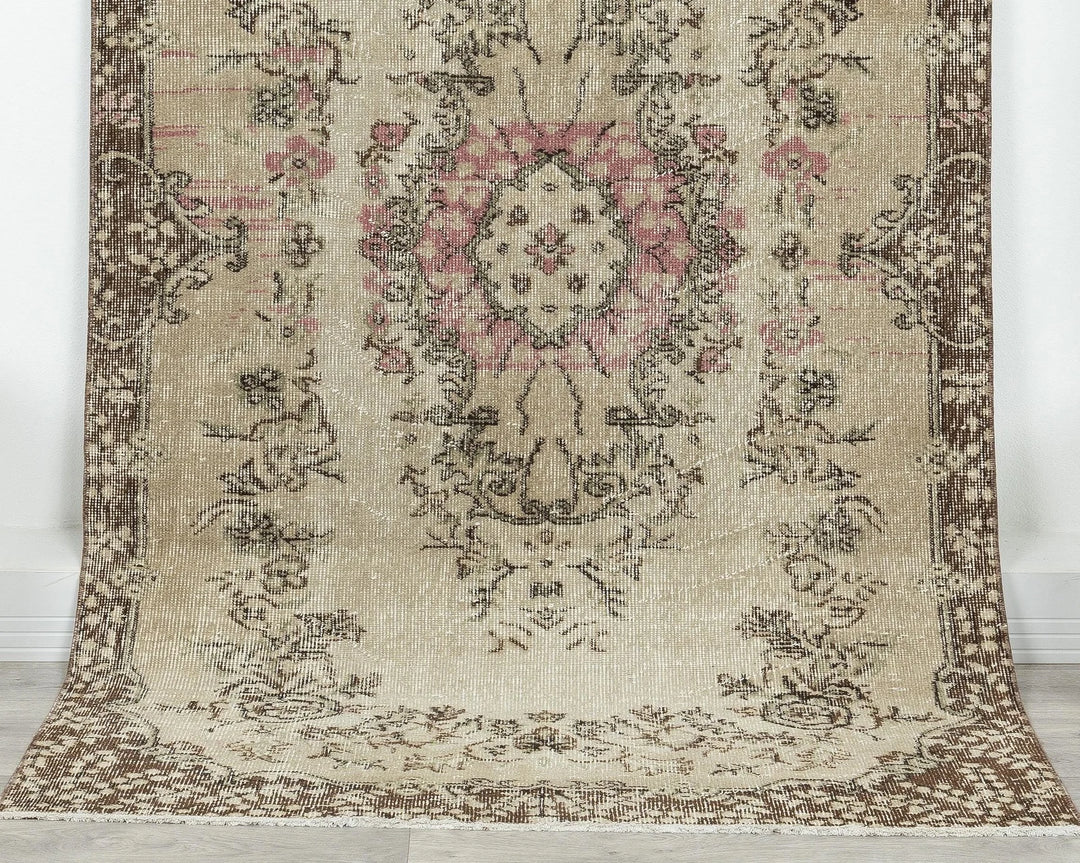 Multicolor Turkish Oushak Rug 3' 8" x 6' 7" Hand-Knotted | No. VR18759