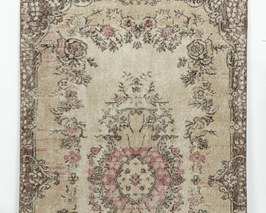 Multicolor Turkish Oushak Rug 3' 8" x 6' 7" Hand-Knotted | No. VR18759