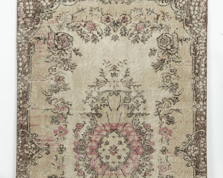 Multicolor Turkish Oushak Rug 3' 8" x 6' 7" Hand-Knotted | No. VR18759