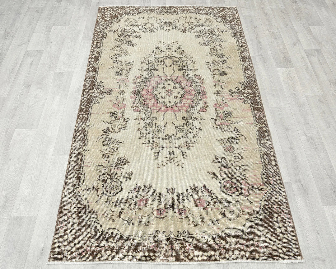 Multicolor Turkish Oushak Rug 3' 8" x 6' 7" Hand-Knotted | No. VR18759