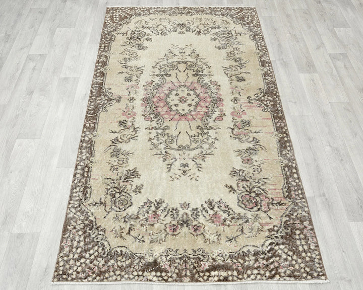 Multicolor Turkish Oushak Rug 3' 8" x 6' 7" Hand-Knotted | No. VR18759